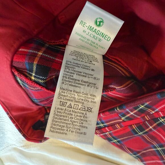 J Crew Tartan Plaid Pants Straight Leg Ankle Festive Christmas Check Women 8 - Picture 6 of 6